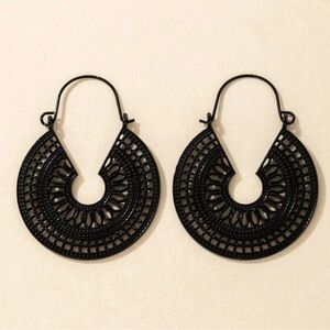 Elegant Black Hoop Earrings